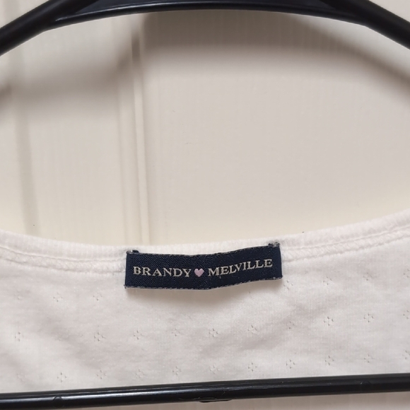 Brandy Melville White Long Sleeve Top - Picture 2 of 3